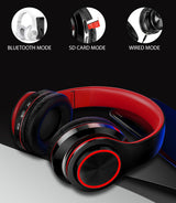 Bluetooth 5.0 Wireless Earphones Foldable Headset Stereo Headphones (Black) - Front View