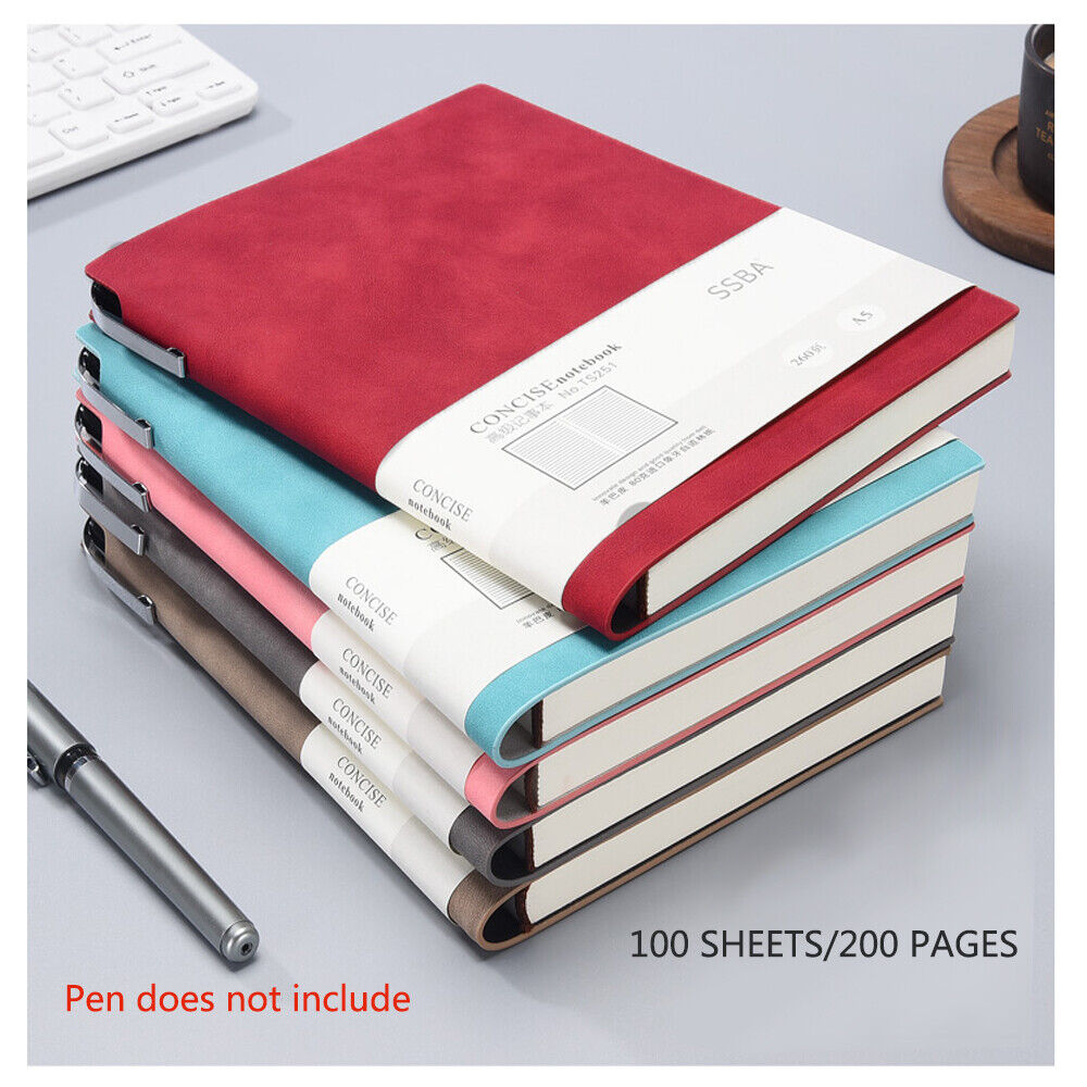 A5 200 Pages Fashion Glued PU Leather Cover Journal Travel Notebook Travellers Diary(Blue)