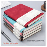 A5 200 Pages Fashion Glued PU Leather Cover Journal Travel Notebook Travellers Diary(Light Blue) - Side View