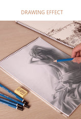 Sketch Pad 40 Sheets Artist Drawing Painting Art Paper with Thick Baseboard(28.7*20.8cm) - Side View
