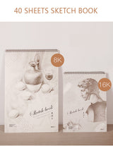 Sketch Pad 40 Sheets Artist Drawing Painting Art Paper with Thick Baseboard(28.7*20.8cm) - Rear View