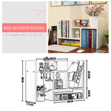 Resize-able Thick Wood Desktop Bookshelf Display Rack Unit(White) - 45-Degree Angle
