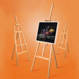 Solid Pine Wood Easel Artist Art Display Painting Shop Tripod Stand Adjustable(150CM) - Front View