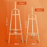 Solid Pine Wood Easel Artist Art Display Painting Shop Tripod Stand Adjustable(175CM) - Top-Down View