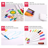 60 Unique Colors Double Head Acid- Free Non-Toxic Coloured Pens - Front View