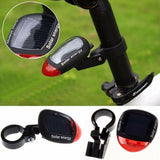 Solar Powered Bicycle Cycling Bike LED Headlight + Rear Tail Light Lamp LED with Gift Box - Front View