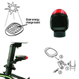 Solar Powered Bicycle Cycling Bike LED Headlight + Rear Tail Light Lamp LED with Gift Box - Top-Down View