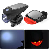 Solar Powered Bicycle Cycling Bike LED Headlight + Rear Tail Light Lamp LED with Gift Box - Rear View