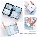 6 Pcs Waterproof Compression Packing Cubes Large Travel Luggage Organizer Storage (Navy) - Side View