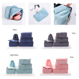 6 Pcs Waterproof Compression Packing Cubes Large Travel Luggage Organizer Storage (Pink) - Close-Up Angle