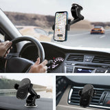 Automatic Clamping 15W Wireless Car Fast Charger Mount 2in1 Car Phone Holder - Side View