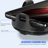 Automatic Clamping 15W Wireless Car Fast Charger Mount 2in1 Car Phone Holder - Rear View