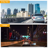 WIFI 3 Channels Dash Cam 1080P Full HD Car Dashcam with Hardwire Kit and 32GB Card - Top-Down View