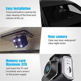WIFI 3 Channels Dash Cam 1080P Full HD Car Dashcam with Hardwire Kit and 32GB Card - Rear View