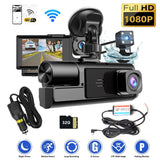WIFI 3 Channels Dash Cam 1080P Full HD Car Dashcam with Hardwire Kit and 32GB Card - Extra Image