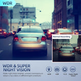 Front and Rear Triple Lens Dash Cam 1080P HD 4-inch touch screen wide-angle lens - Side View