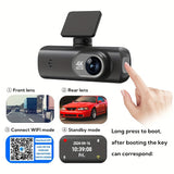 4K Front and Rear Dual Dash Cam WiFi GPS Car Camera with 64GB SD Card - Close-Up Angle