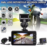 3inch LCD HD Dual Camera Motorcycle DVR Video Driving Recorder With 32G Card - Front View