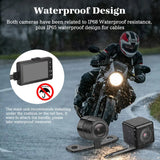 3inch LCD HD Dual Camera Motorcycle DVR Video Driving Recorder With 32G Card - Close-Up Angle