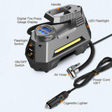 Portable Digital Car Air Compressor Tire Inflator With Emergency Flashlight - Front View