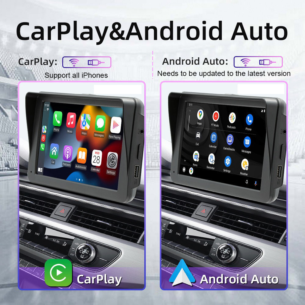 7 IPS HD Touch Screen Apple Android Carplay with Dual Dashcam 64G Card