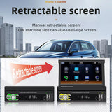 7in Universal Retractable Screen For Apple Carplay AndroidAuto With 12LED Rearview Camera - Side View