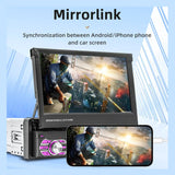 7in Universal Retractable Screen For Apple Carplay AndroidAuto With 12LED Rearview Camera - Top-Down View