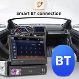 7in Universal Retractable Screen For Apple Carplay AndroidAuto With 12LED Rearview Camera - Close-Up Angle