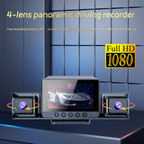 4-Channel 360° Panoramic 1080P HD Dash Cam Comes With 32GB TF Card - Front View