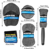 Car Cleaning Sponge Towel Brushe Set 9Pcs Car Wash Kits Cleaning Tools Set - 45-Degree Angle