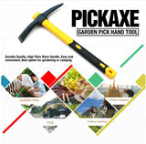 Mattock Outdoor Camping Mountain Fibreglass Handle Mini Pickaxe Garden Farm Tool - Front View