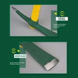 Mattock Outdoor Camping Mountain Fibreglass Handle Mini Pickaxe Garden Farm Tool - Top-Down View