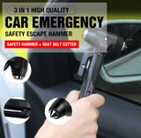 3 in 1 Car Emergency Safety Escape Hammer Glass Window Breaker Belt Cutter Tool - Front View