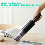 Wireless Charge 6000Pa Suction Powerful Portable Car Vacuum Cleaner Home Duster(Black) - Low Angle