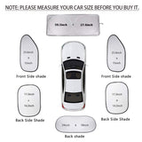 Set of 6 Auto Front Rear Windshield Side Window Sun Shade Car Visor Cover Block - Top-Down View
