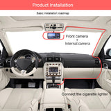 Front and Rear Triple Lens Dash Cam 1080P HD Three-Lens Driving Recorder Reversing Visual Recording - Low Angle