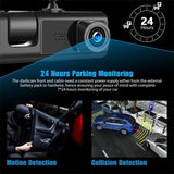 WIFI 3 Channels Dash Cam 1080P Full HD Car Dashcam Comes with Free 32GB Card - Front View