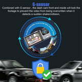 WIFI 3 Channels Dash Cam 1080P Full HD Car Dashcam Comes with Free 32GB Card - 45-Degree Angle