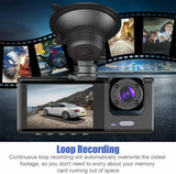 WIFI 3 Channels Dash Cam 1080P Full HD Car Dashcam Comes with Free 32GB Card - Rear View