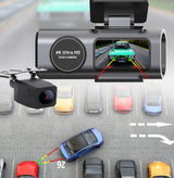 4K Dash Cam UHD 2160P WiFi Front Dashcam Night Vision Car Camera with 64GB Card - Rear View