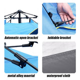 Waterproof Automatic Camping Tent 3-4 Person Come with Moisture Proof Pad(Blue) - 45-Degree Angle