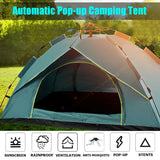 Waterproof Automatic Camping Tent 3-5 Person Come with Moisture Proof Pad(Green) - Front View