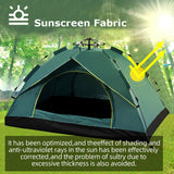 Waterproof Automatic Camping Tent 3-5 Person Come with Moisture Proof Pad(Green) - Side View