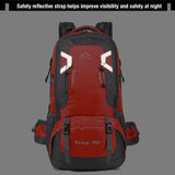 40L Waterproof Outdoor Hiking Backpack Camping Outdoor Trekking Bag(Black) - Low Angle
