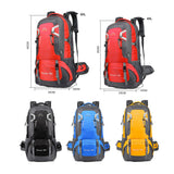 60L Waterproof Outdoor Hiking Backpack Camping Outdoor Trekking Bag(Black) - Front View
