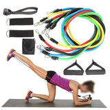 11Pcs/Set Pull Rope Belt Elastic Home Gym Fitness Exercise Resistance Band - Front View