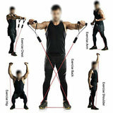 11Pcs/Set Pull Rope Belt Elastic Home Gym Fitness Exercise Resistance Band - Side View