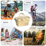 3 In 1 Folding Camping Storage Box Outdoor Food Fruit Container Picnic Table Basket - Low Angle