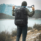 60L Travel Boarding Backpack Outdoor Trekking Luggage Hiking Camping Rucksack Large Capacity Storage Backpack(Black) - Side View