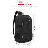 60L Travel Boarding Backpack Outdoor Trekking Luggage Hiking Camping Rucksack Large Capacity Storage Backpack(Khaki) - Low Angle
